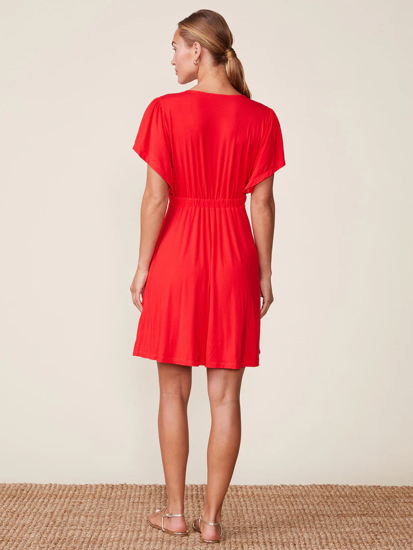 Legendary Cinched V-Neck Mini Dress by ANTHEM the label in Red