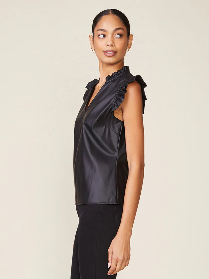 Morrison Vegan Leather Top by ANTHEM the label in Black
