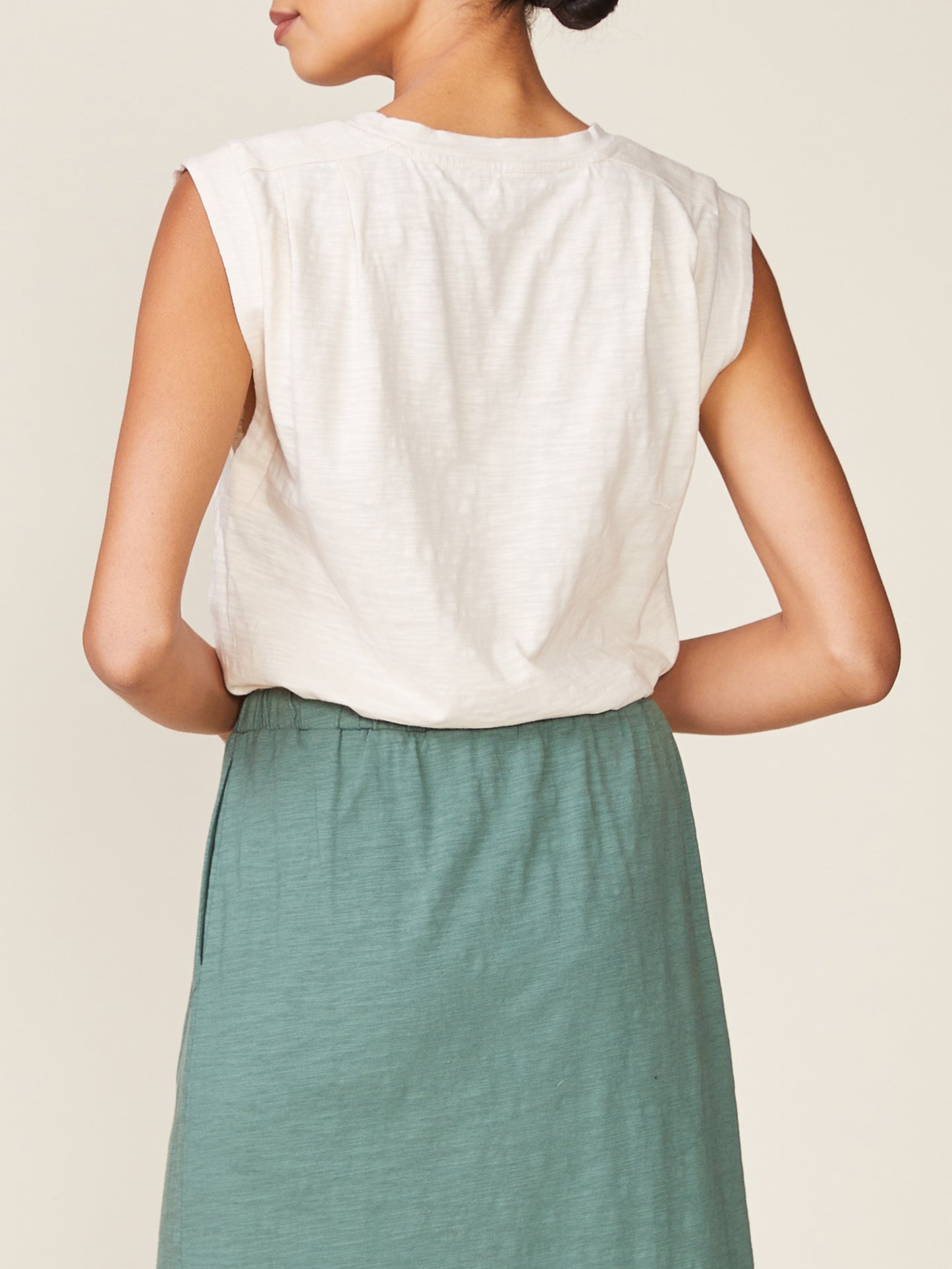 Dylan Slub Muscle Tee by ANTHEM the label in Almond