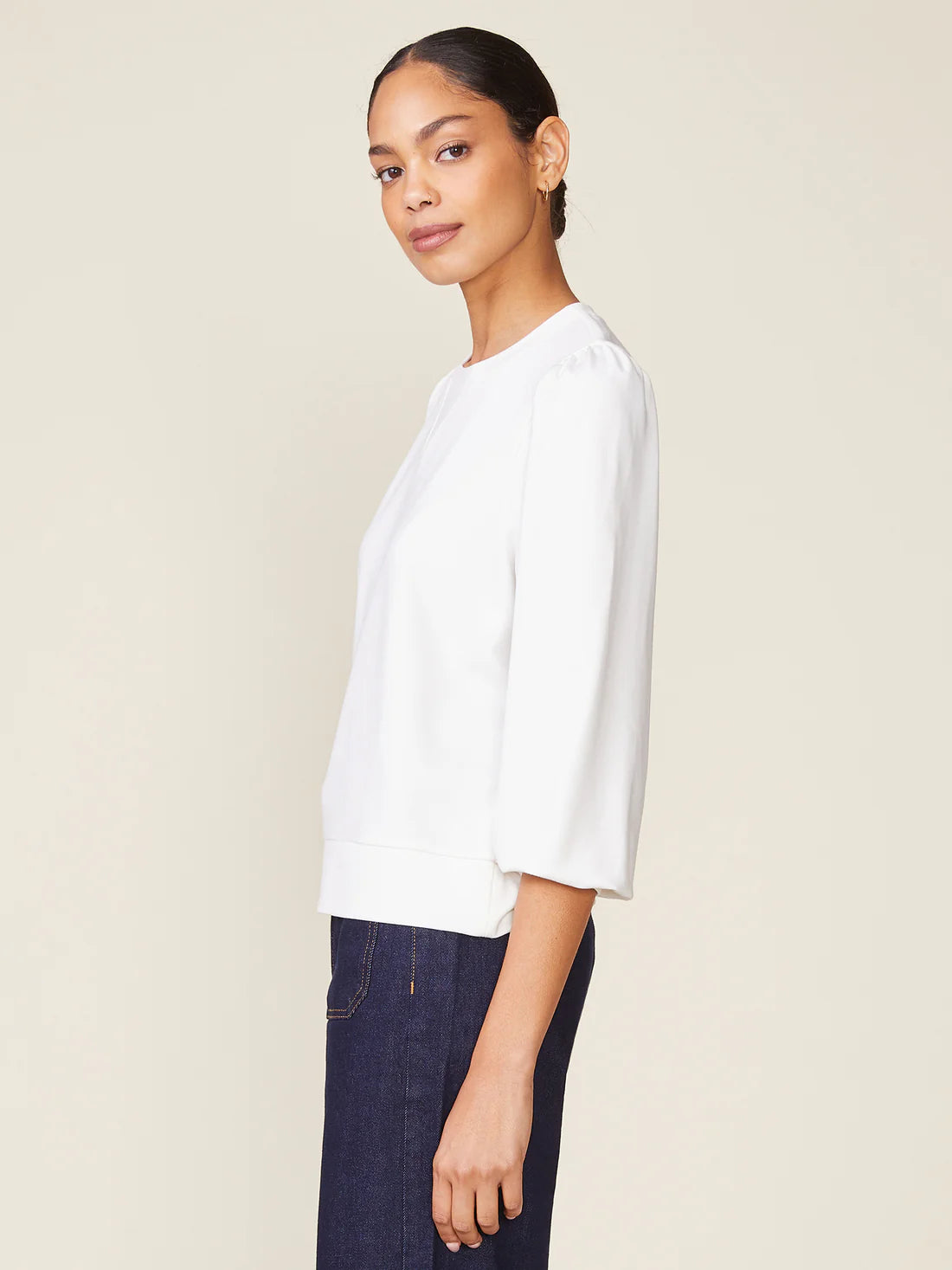 3/4 Sleeve Ponte Top by ANTHEM the label in Off-White