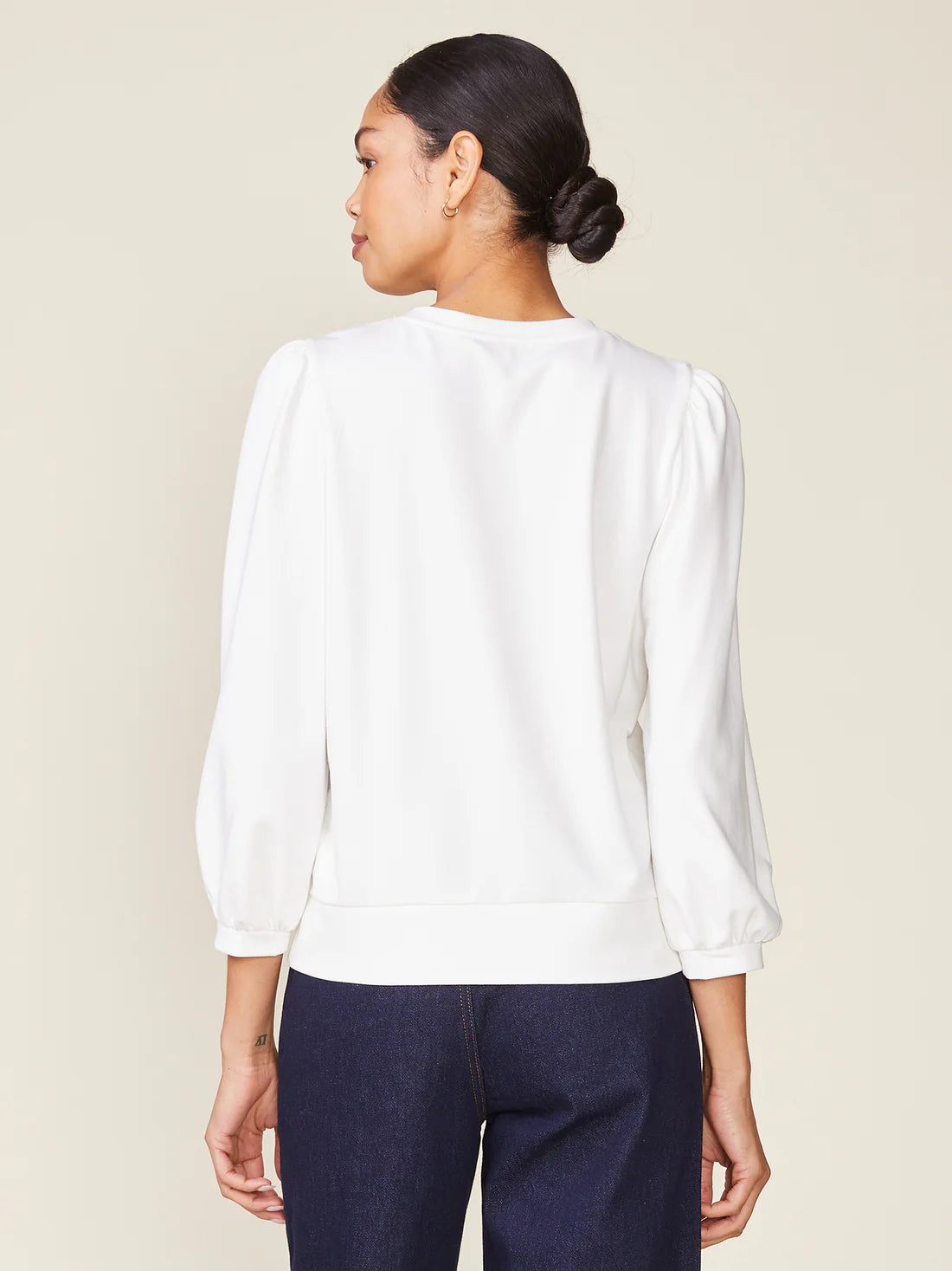 3/4 Sleeve Ponte Top by ANTHEM the label in Off-White