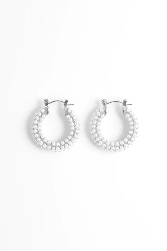 Audrey Hoops Pearl by Marrin Costello in Silver