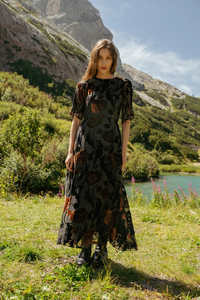 Burnout Millie Dress by Traffic People in Black