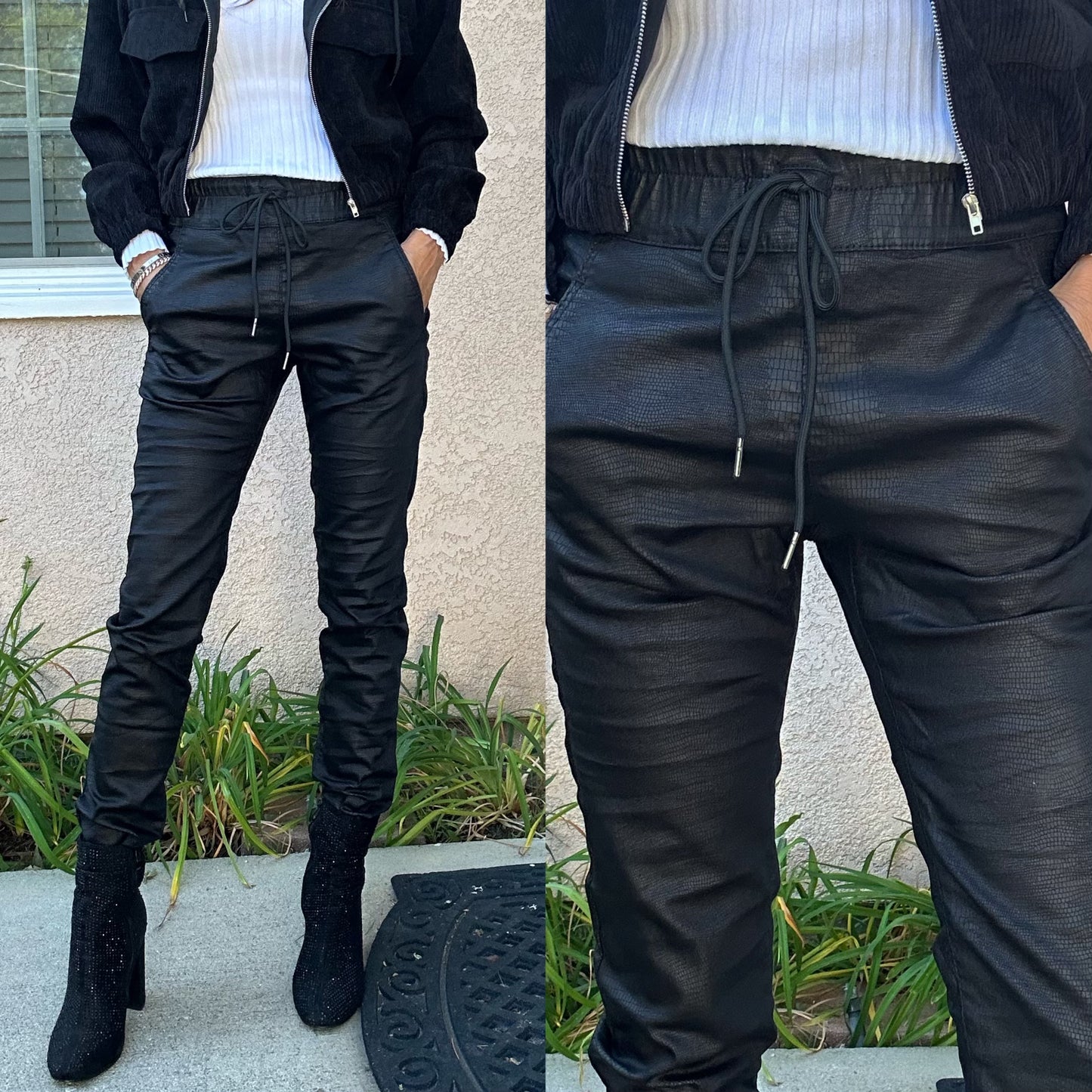 Shely Black Snake Pant by Bevy Flog