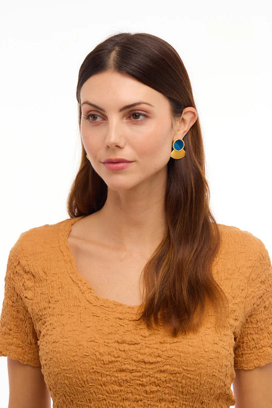 August Cay Large Fan Earring by Brackish in Gold