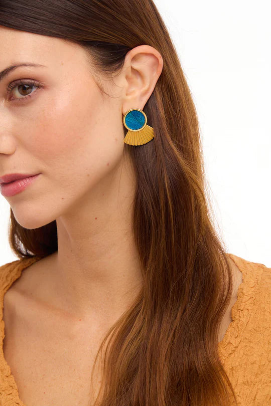 August Cay Large Fan Earring by Brackish in Gold