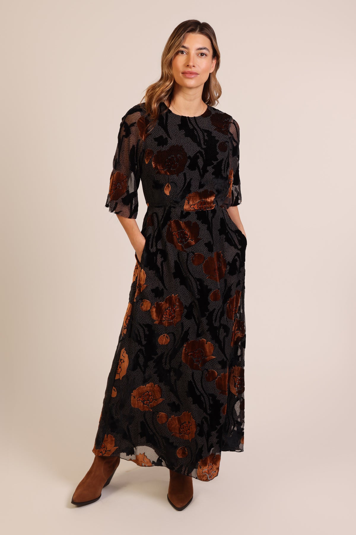 Burnout Millie Dress by Traffic People in Black