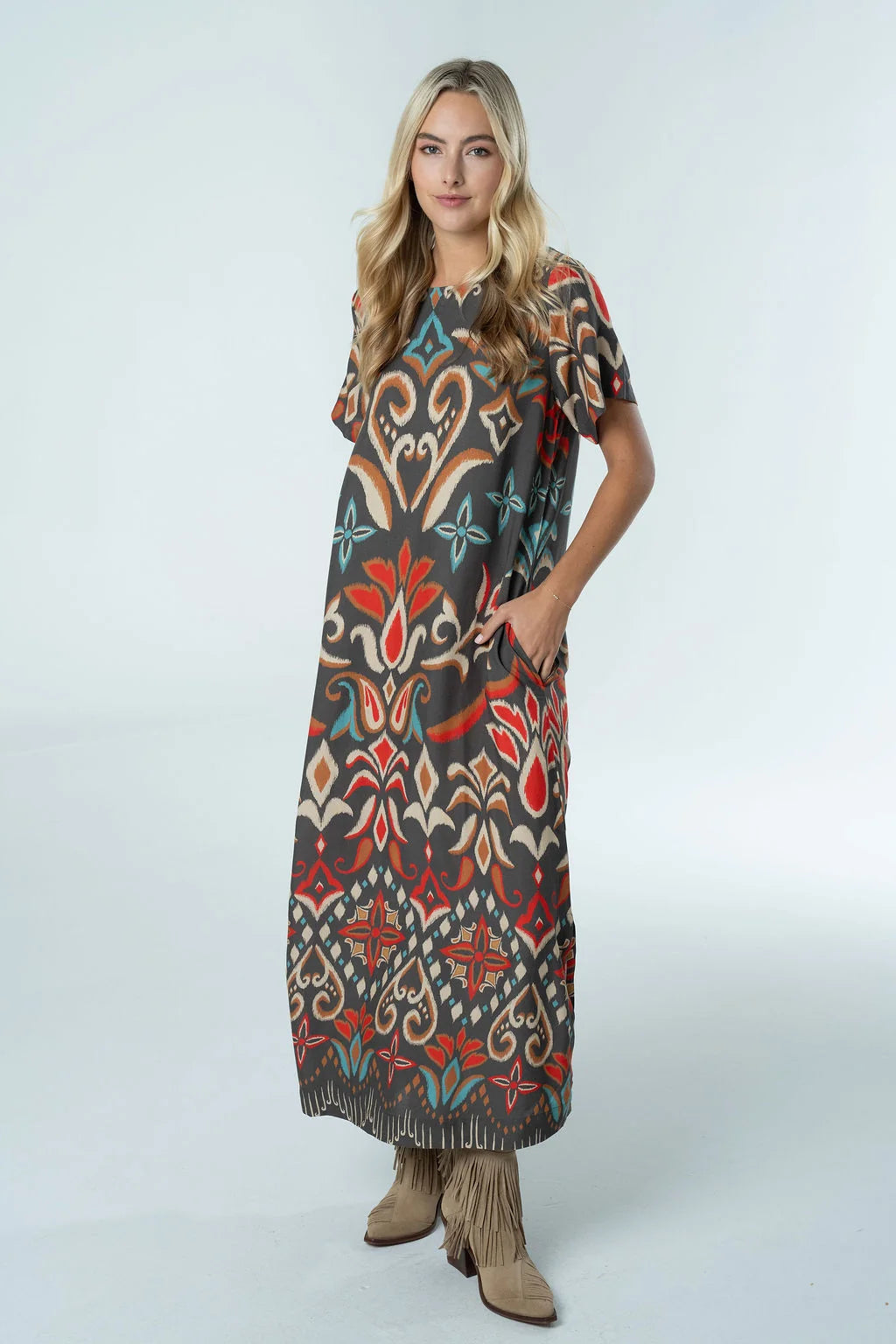 Diana Maxi Dress by Briton Court in Spiced Ikat