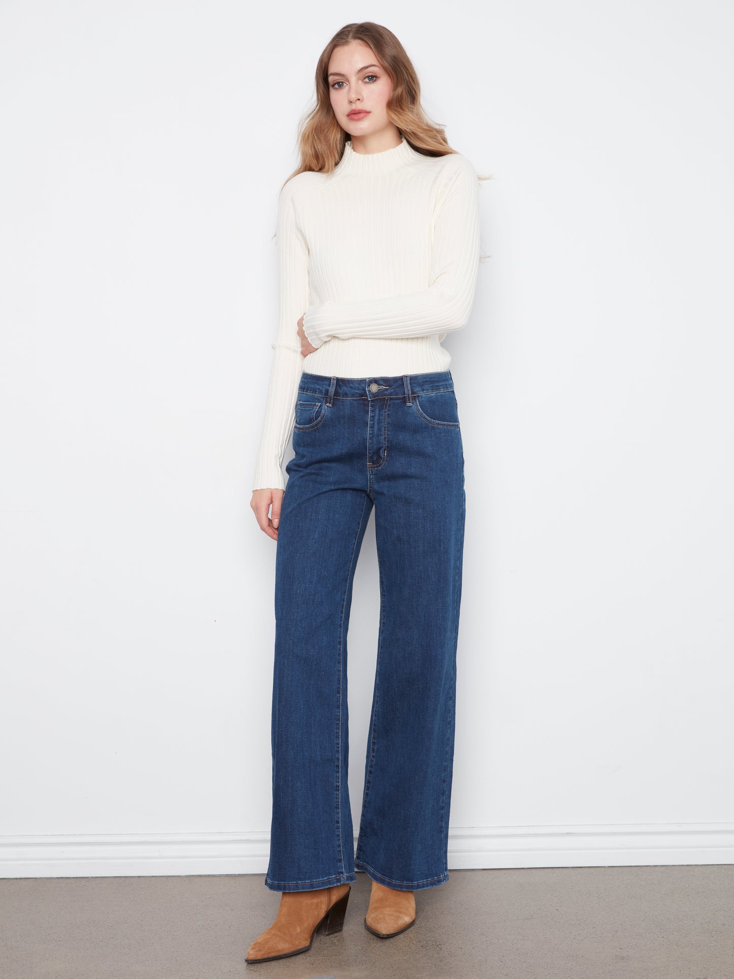 Chloe Wide Leg Jeans by Charlie B in Indigo