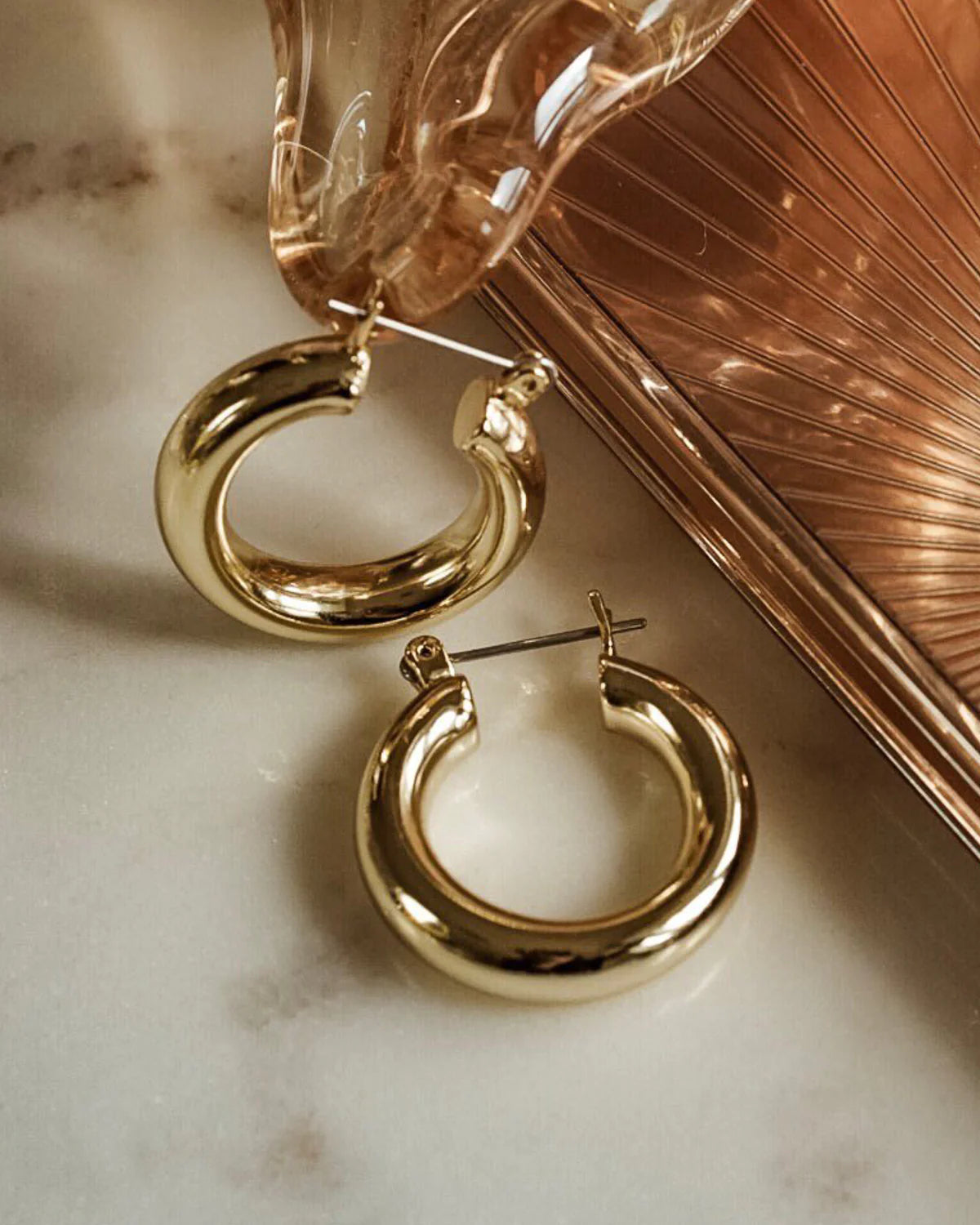 Baby Amalfi Tube Hoops by LUV AJ in Gold