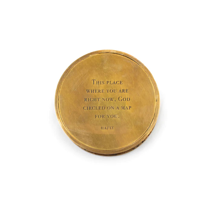Hafiz Compass with Magnify Glass and Leather Pouch by Sugarboo