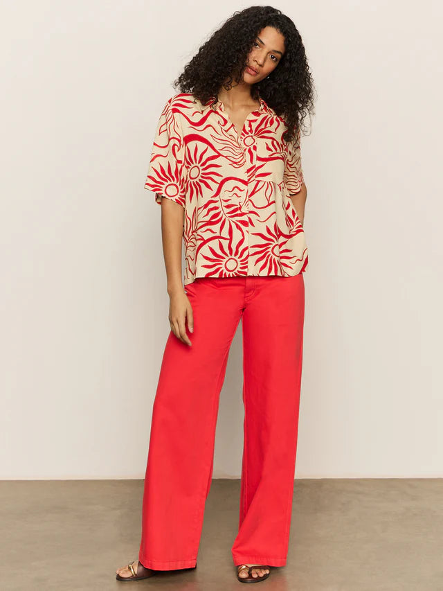 Highland Wide Leg Denim Pant by Sanctuary in Cayenne