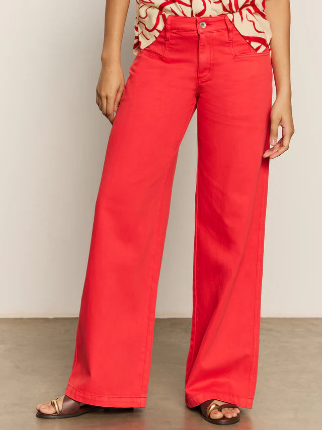 Highland Wide Leg Denim Pant by Sanctuary in Cayenne
