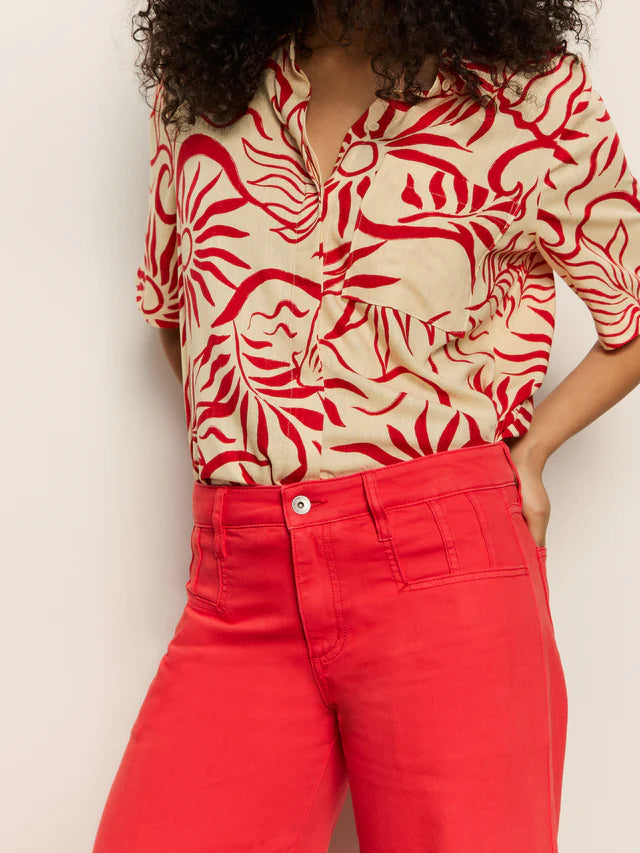 Highland Wide Leg Denim Pant by Sanctuary in Cayenne