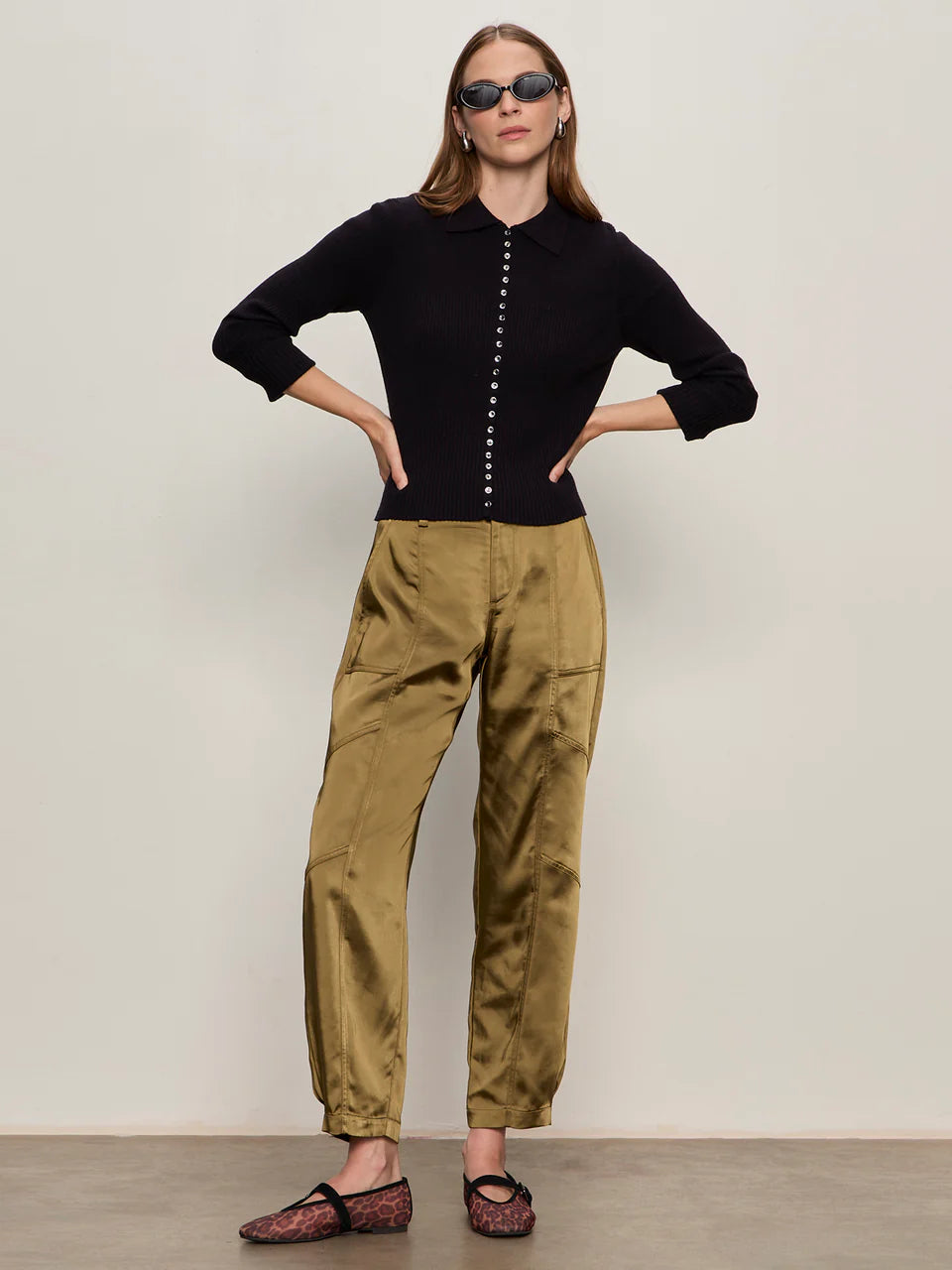 Sahara Satin Tappered Pant by Sanctuary in Dirty Martini