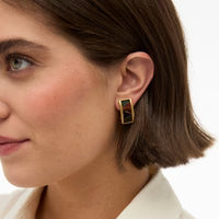 Hudson Rectangle Stud Earring by Brackish in Gold