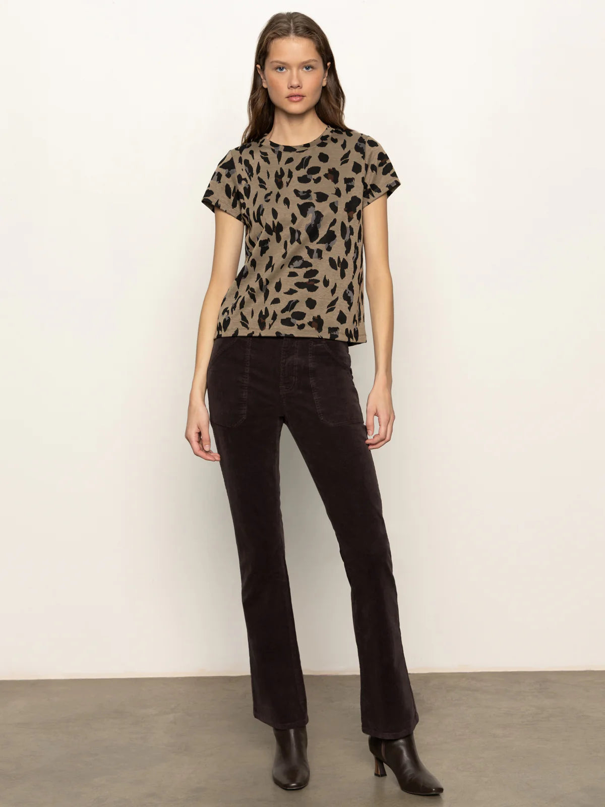 Double Knit Perfect Tee by Sanctuary in Winter Leopard