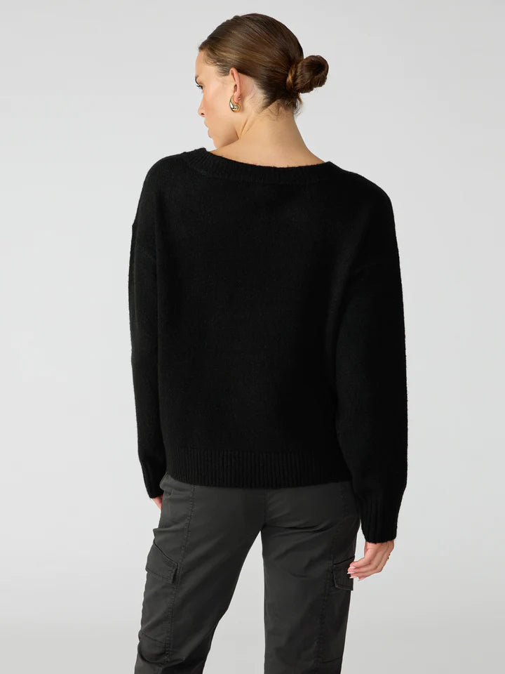 Easy Breezy V-Neck Pullover Sweater by Sanctuary in Black