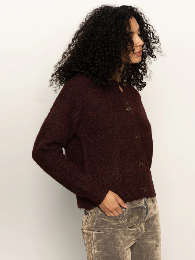 Boucle Cardigan by Sanctuary in Dark Crimson