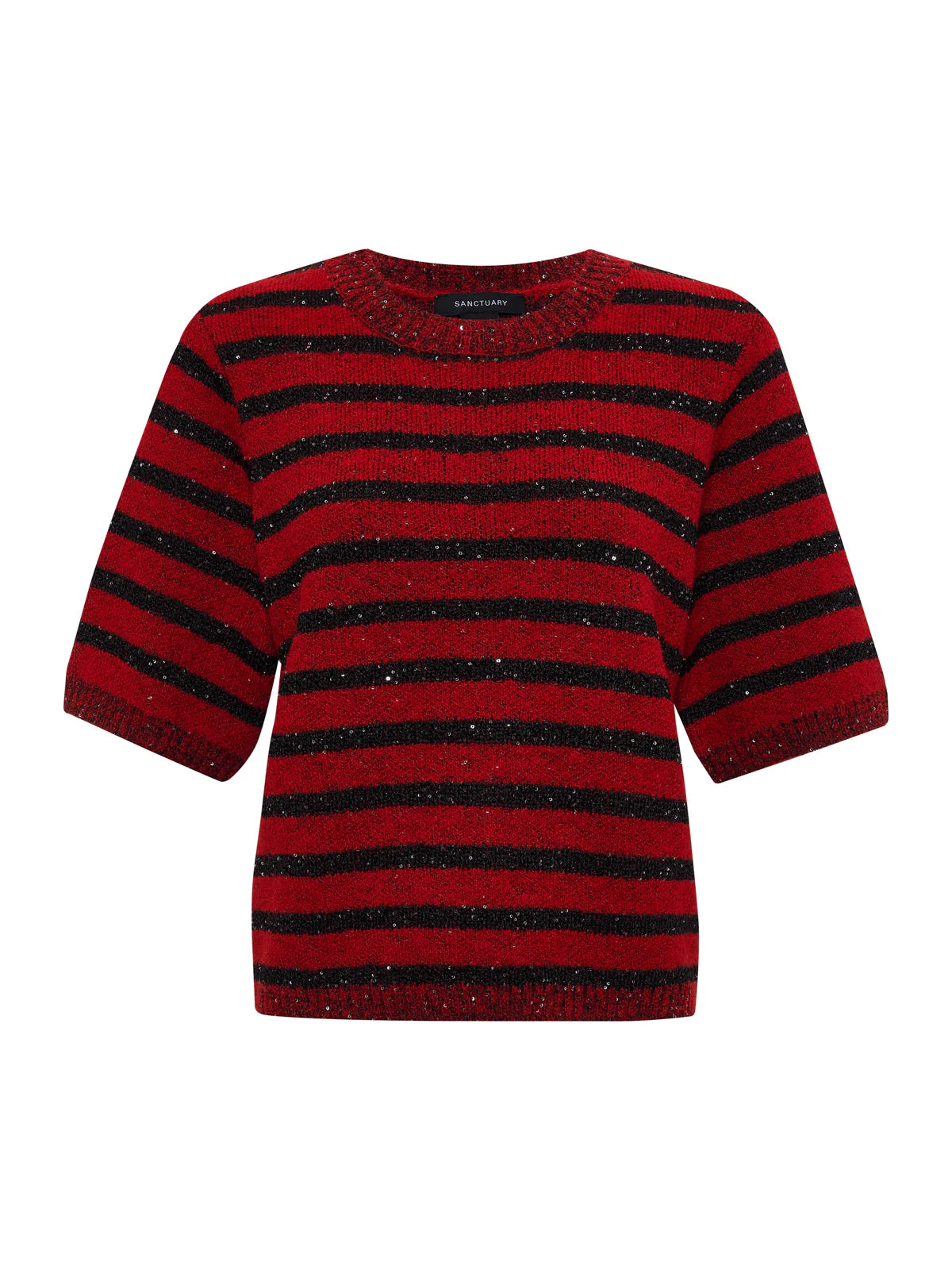 Short Sleeve Shine Sweater Tee by Sanctuary in Cherry Lacquer