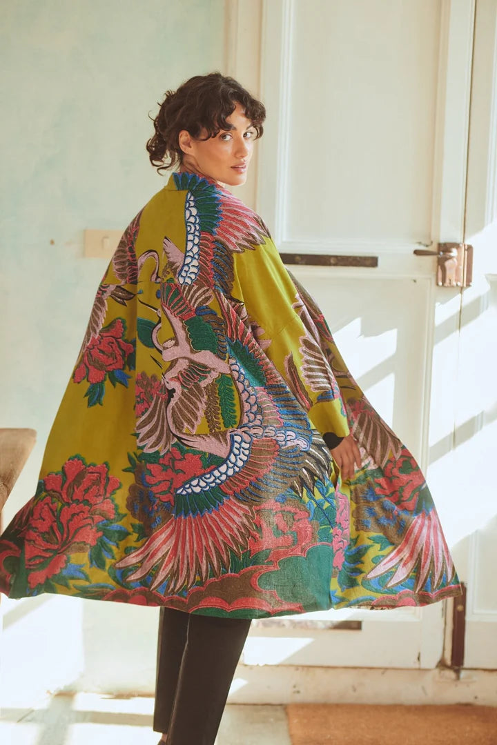 Crane Olive Artisan Coat by One Hundred Stars