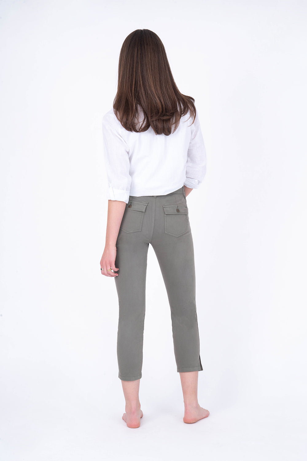Agnes Patch Pocket Pant by Level 99 in Olive Green