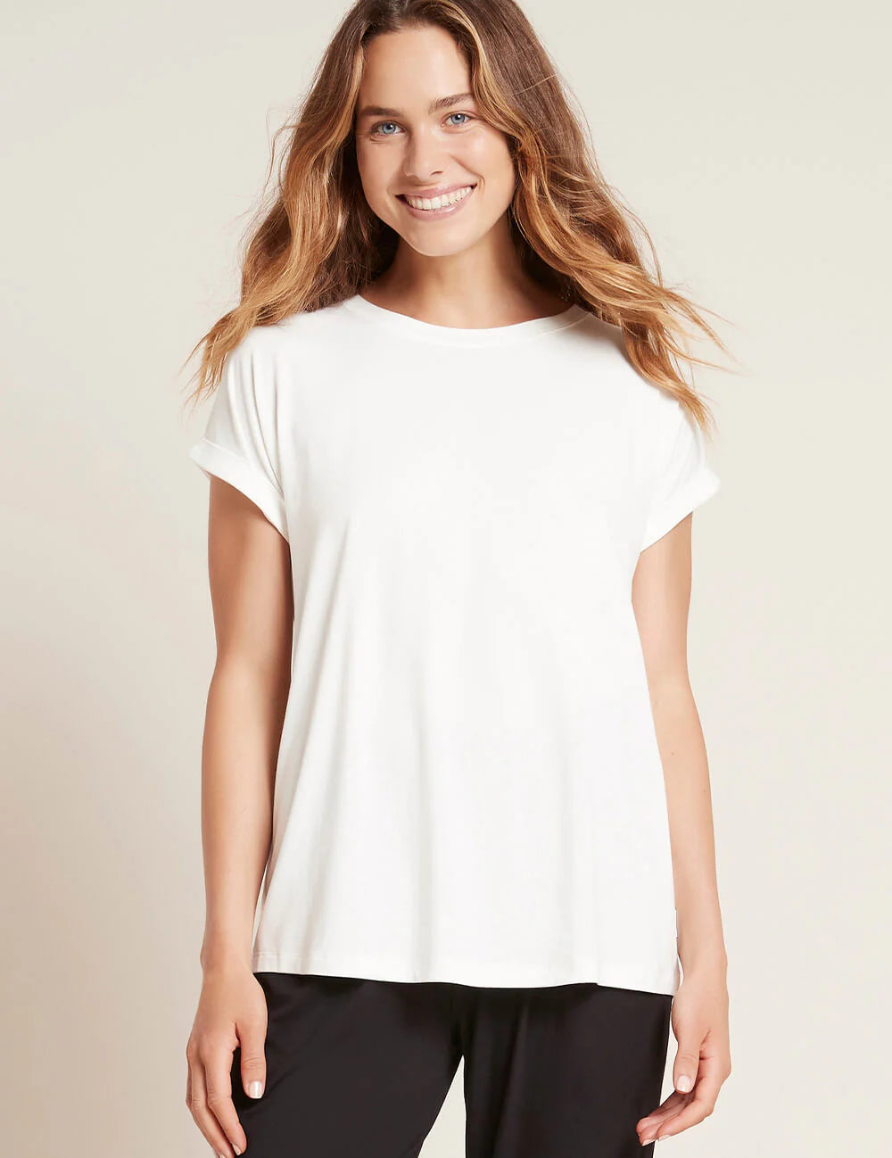 Downtime Lounge Top by Boody in Natural White