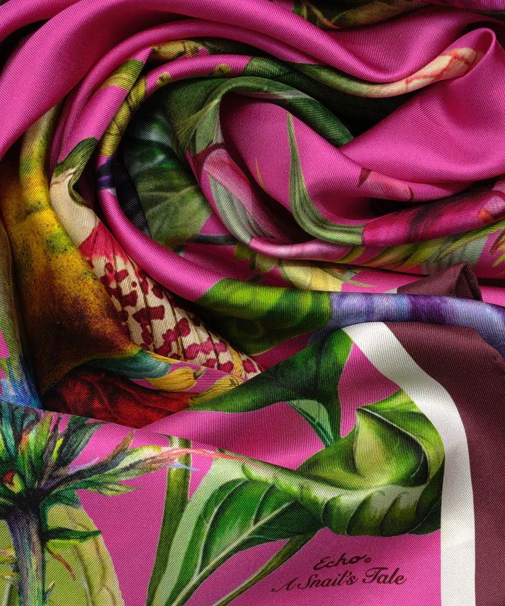 A Snail's Tale 35" Silk Square by Echo New York