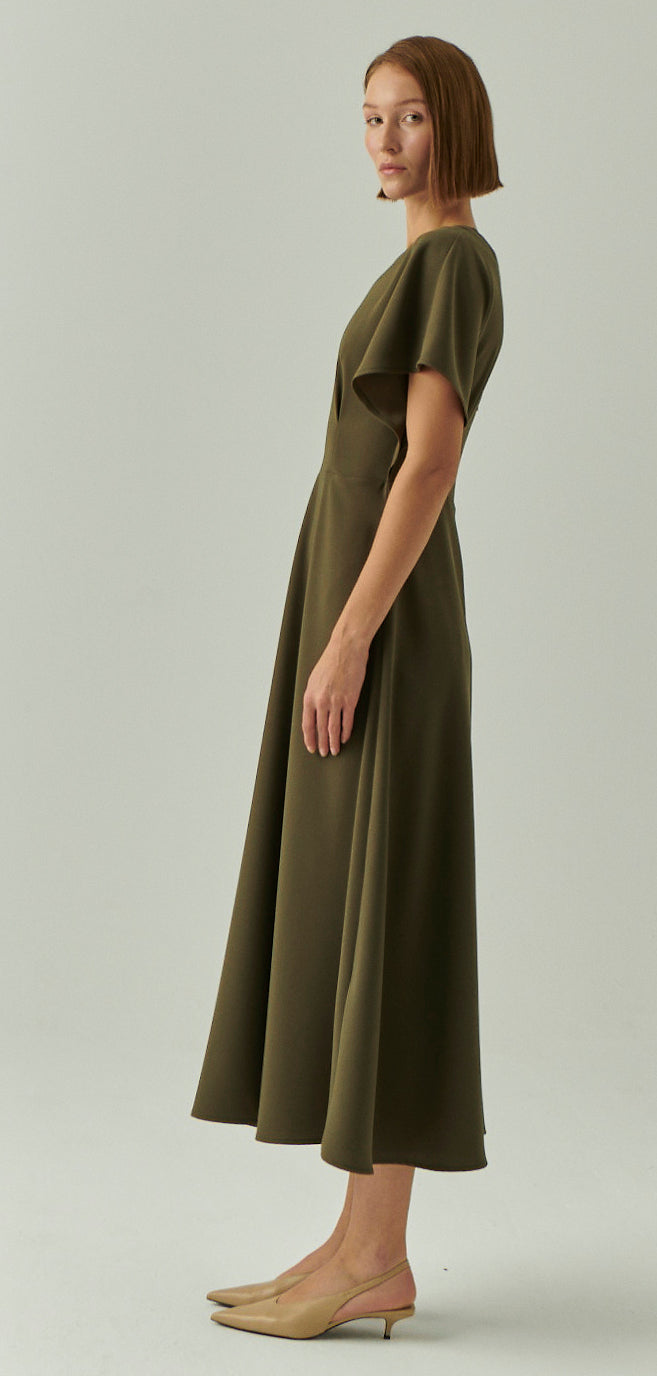 Elodie Dress by Exquise in Khaki