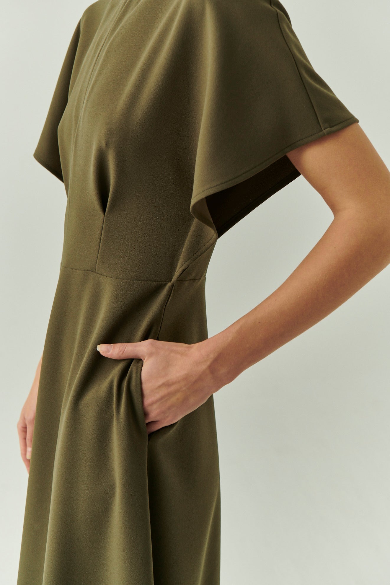 Elodie Dress by Exquise in Khaki