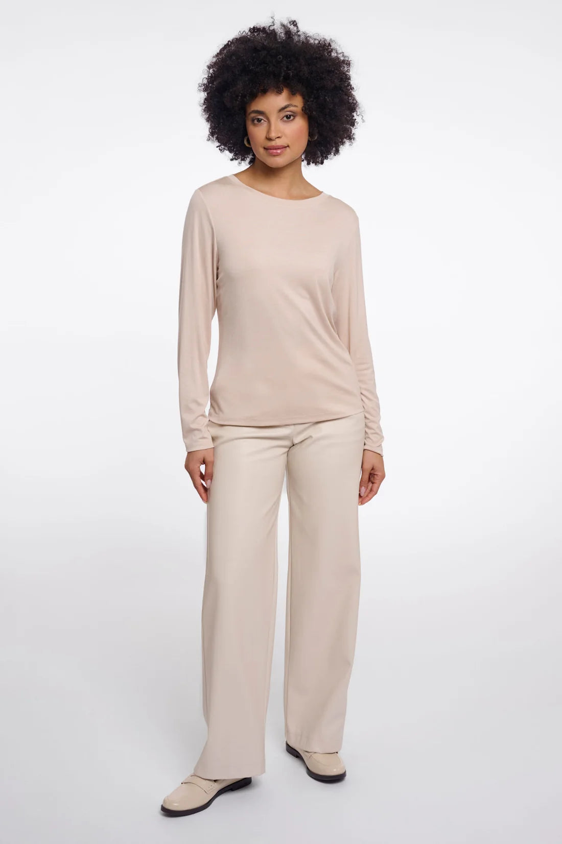 Eason Crew Slinky Tee by Rino & Pelle in Oat