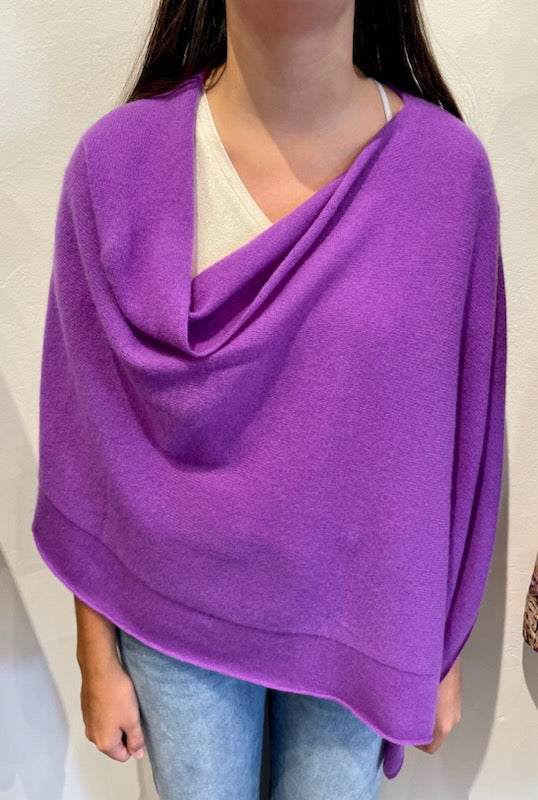 Cashmere Poncho by InCashmere in Vibrant Grape