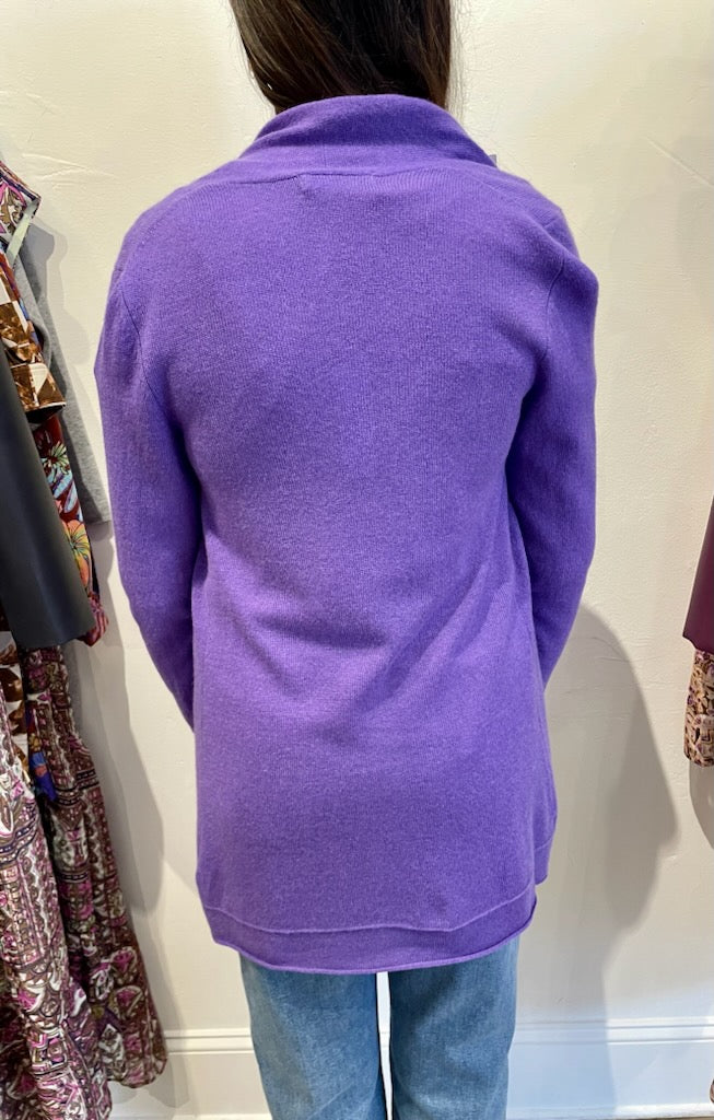 Cashmere Open Cardigan by InCashmere in Purple Iris