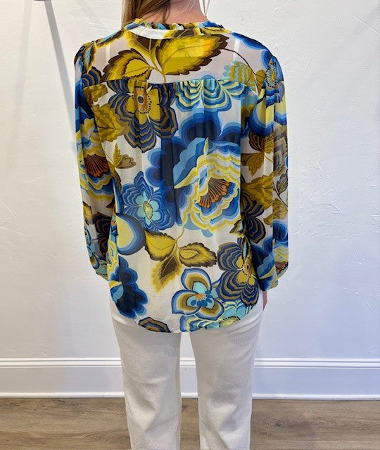 Top by Olive Hill in Blue/Gold