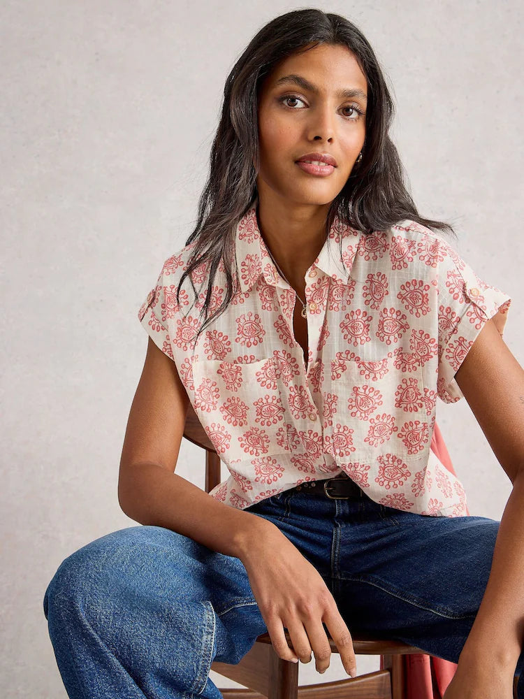 Ellie Organic Cotton Shirt by White Stuff in Ivory