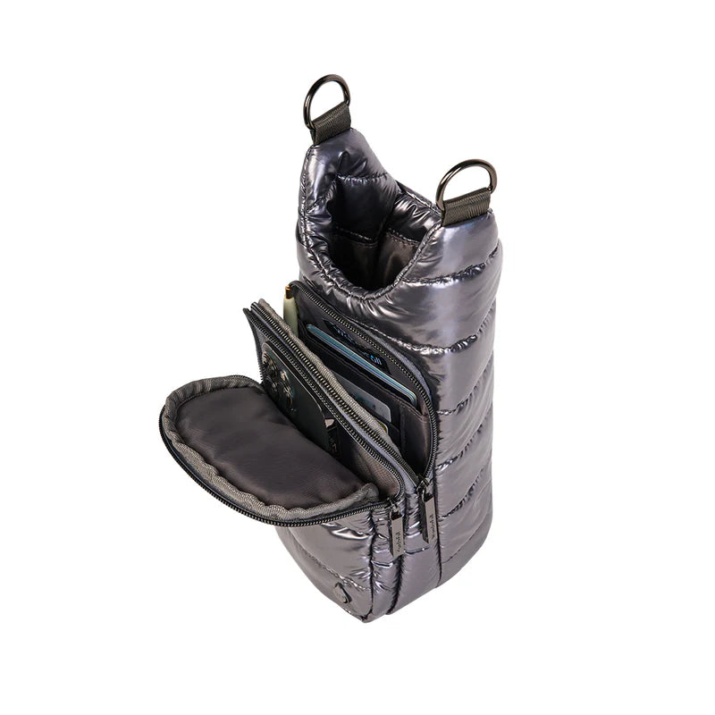 Glossy Hydrobag by WanderFull in Pewter with Solid Strap