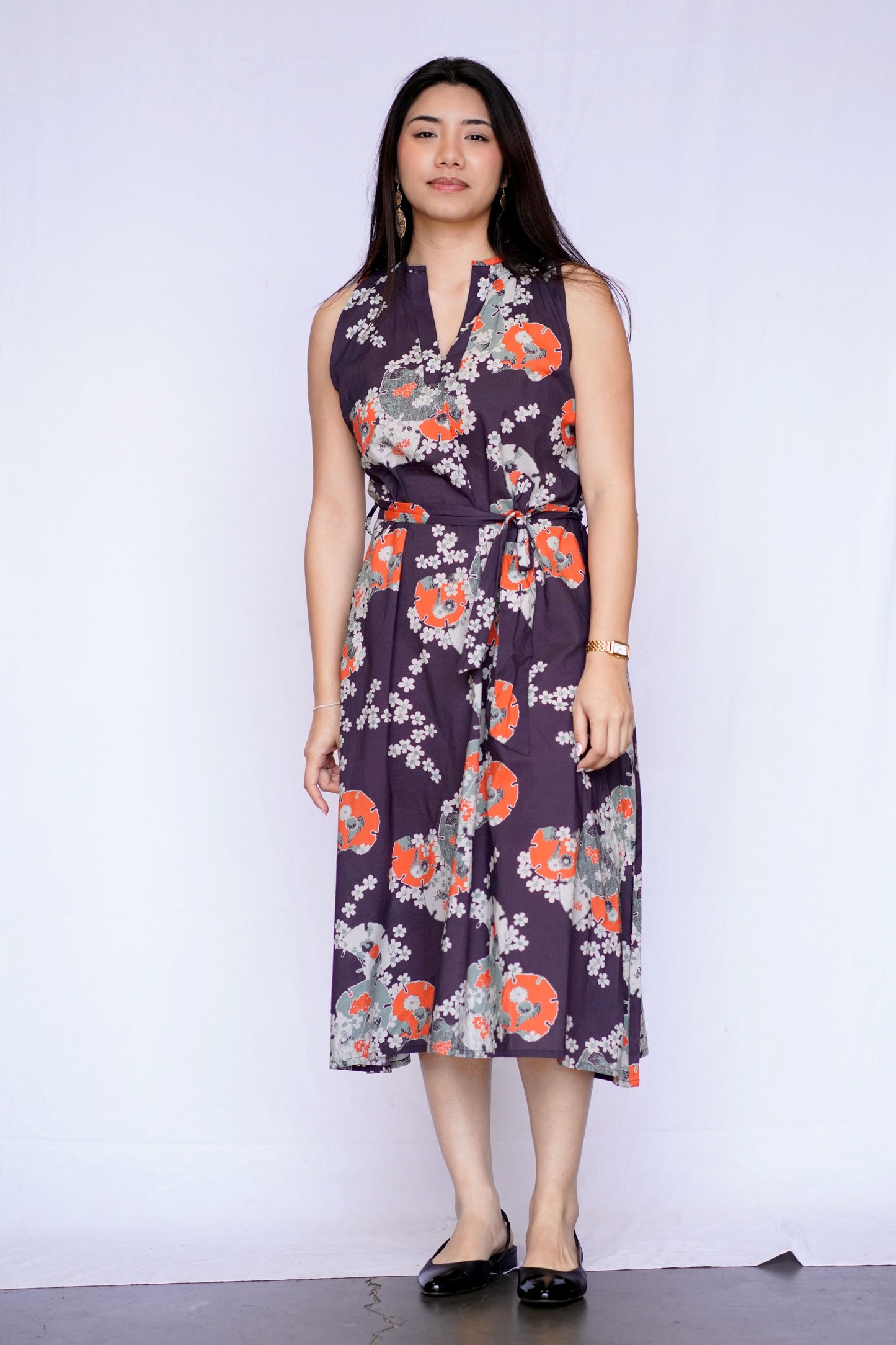Riva Dress by Dolma in Brown and Orange