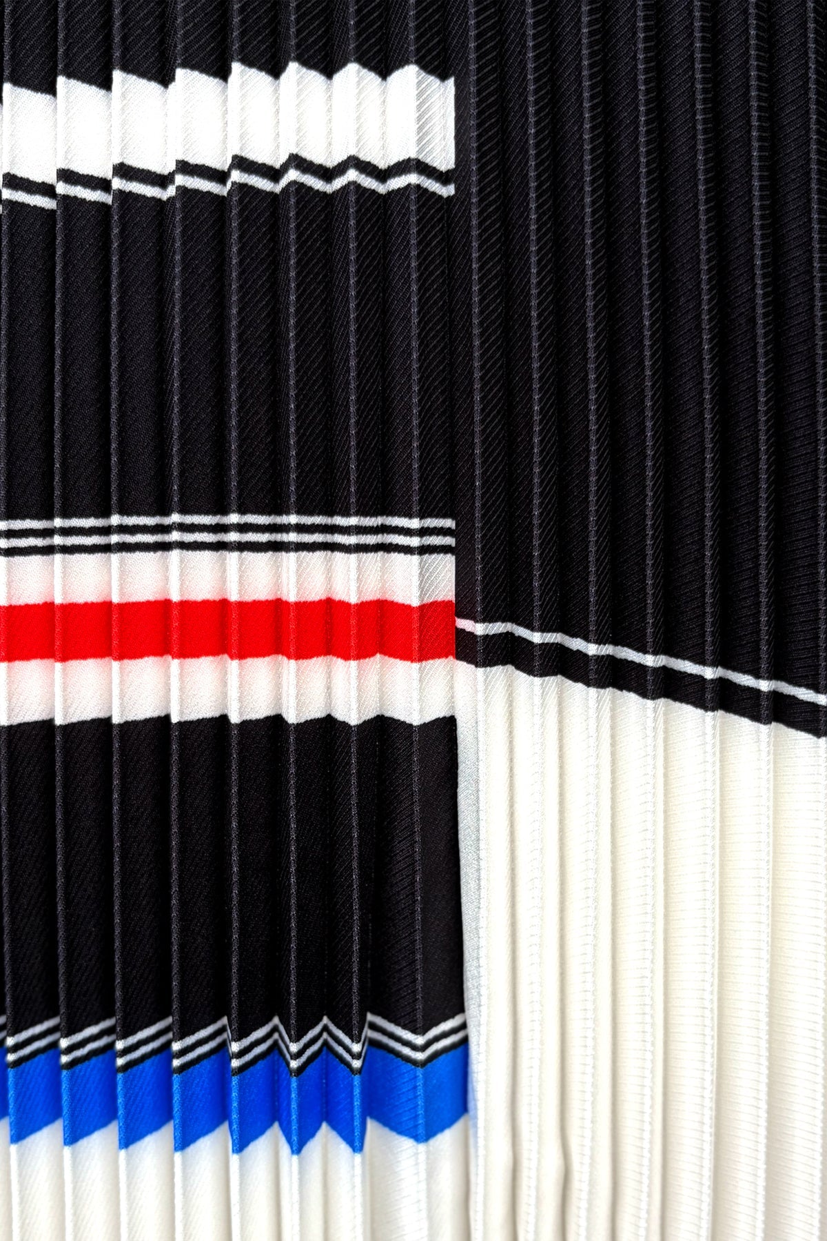 Peggy Stripe Pleated Skirt by Wild Cosmos in Black Mix