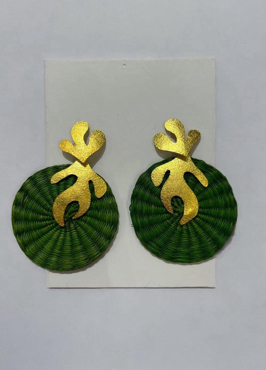 Iraca Palm Earring by Ximena Castillo in Green