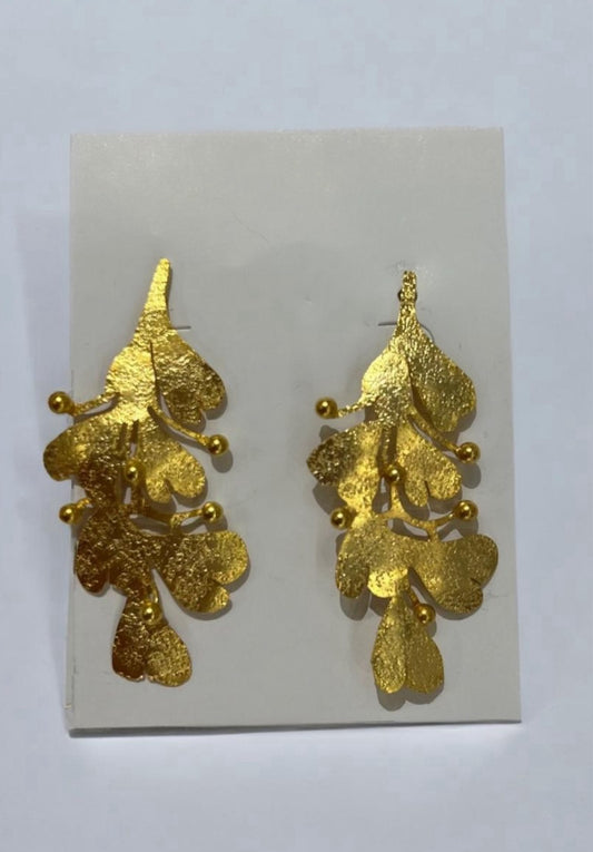 Bronze Leaves Earrings by Ximena Castillo