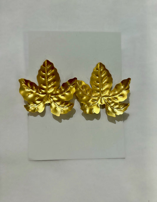 Bronze Leaves Earrngs by Ximena Castillo