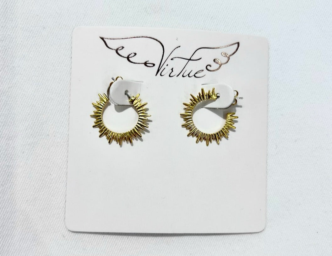 Medium Starburst Hoop by Virtue in Gold