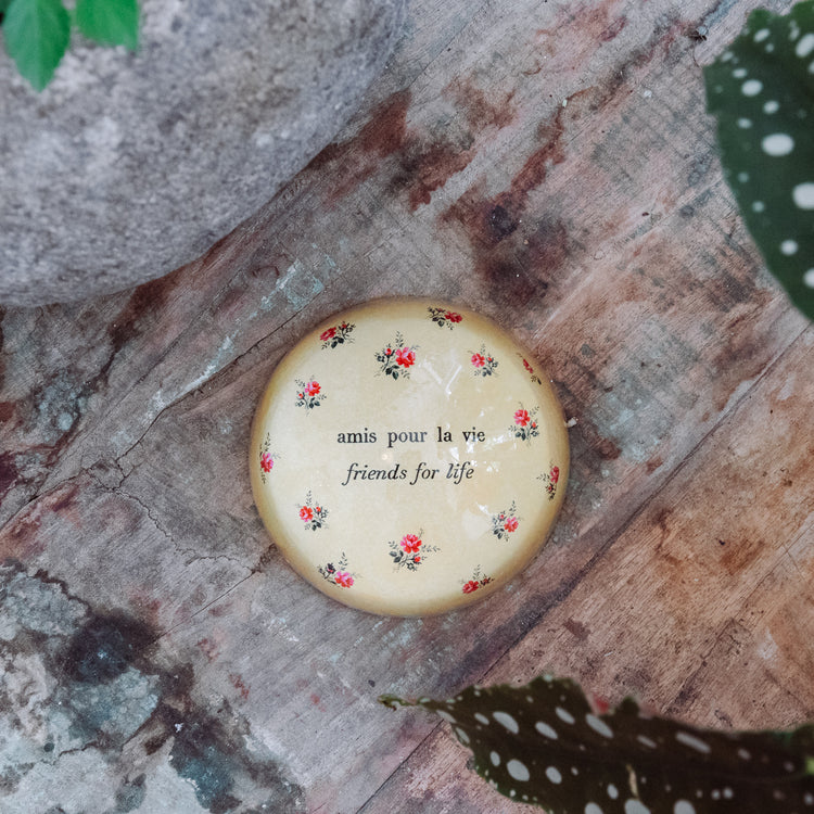 Amis Pour La Vie Paperweight by Sugarboo