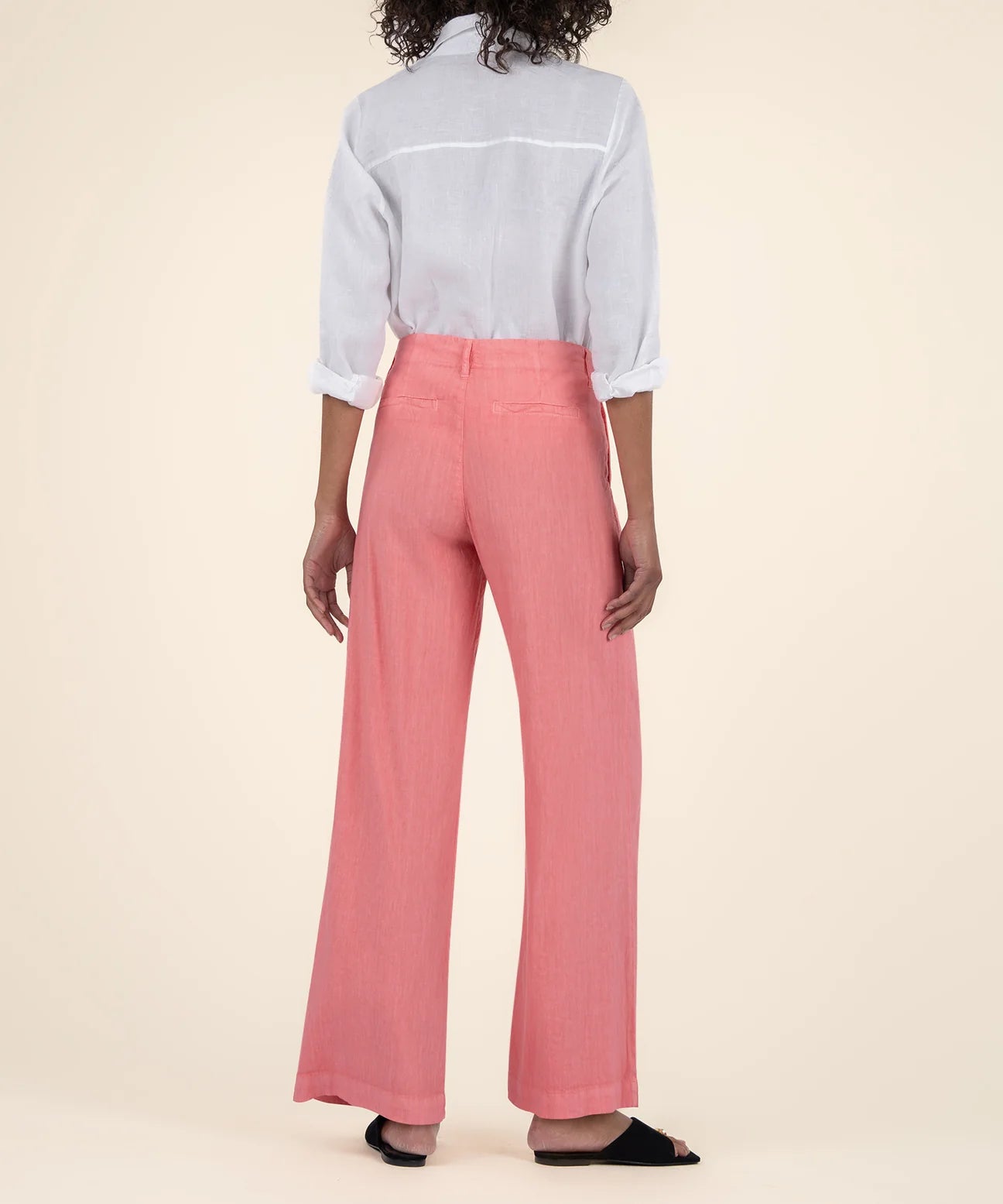 Meg Linen Wide Leg Pants by Kut from the Kloth in Salmon