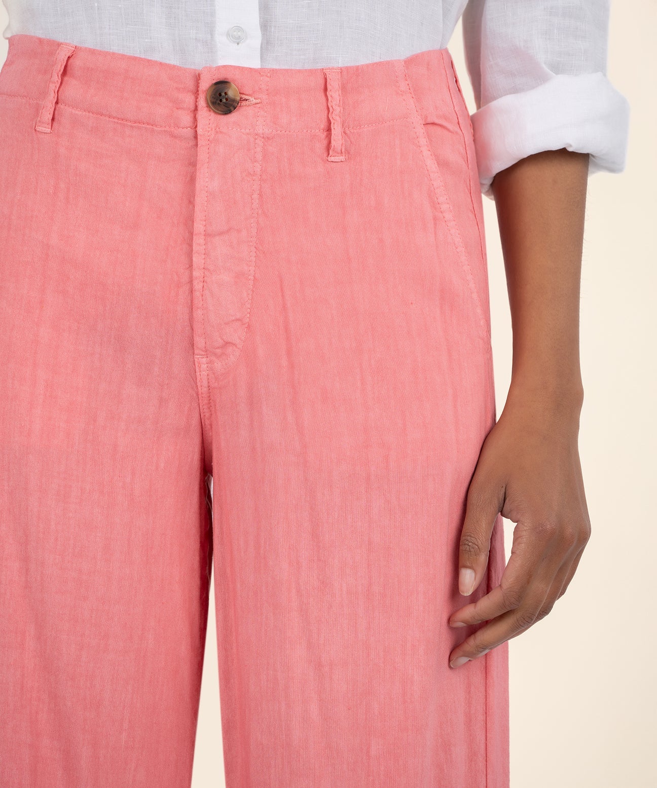 Meg Linen Wide Leg Pants by Kut from the Kloth in Salmon