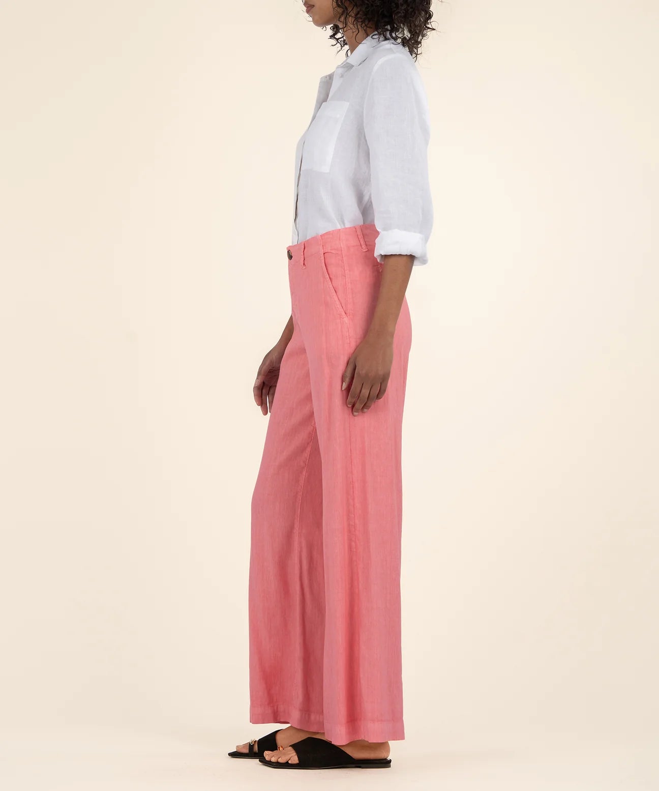 Meg Linen Wide Leg Pants by Kut from the Kloth in Salmon
