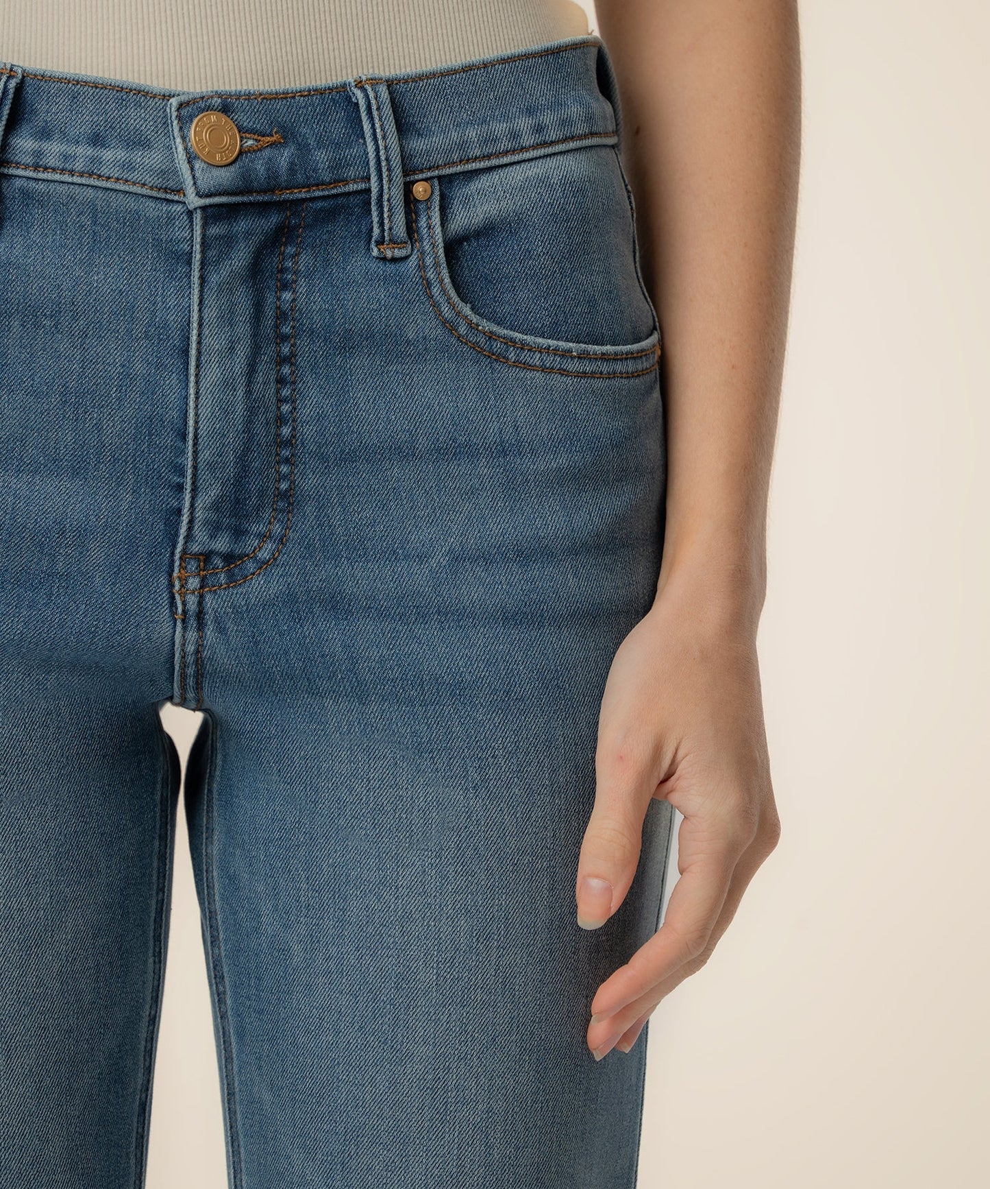 Blair High Rise Fab Ab Straight Leg Jeans by Kut from the Kloth in Thrive