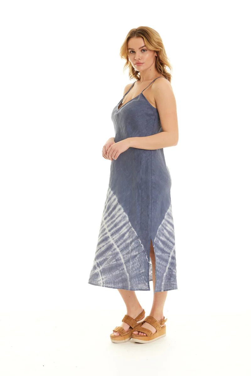 Linen Skye Bias Dress by River+Sky in Bluebird