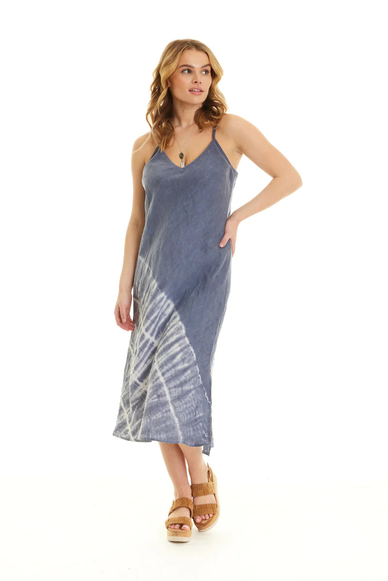 Linen Skye Bias Dress by River+Sky in Bluebird