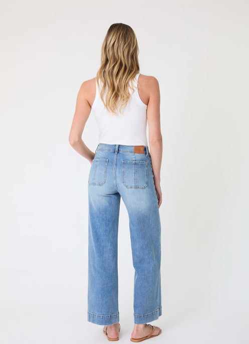 Camille Exposed Button Fly Jeans by Level 99 in Sunset